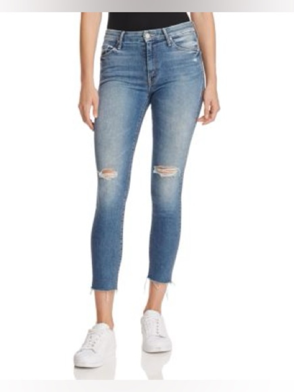 MOTHER The Looker Ankle Fray Jeans in Furiously Happy